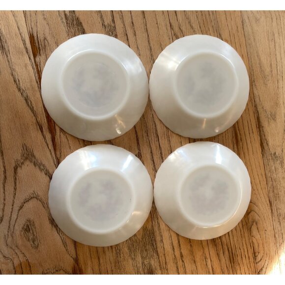 Set Of 4 Vintage Termocrisa Mexican Milk Glass Bowls With Floral Design - Picture 2 of 8